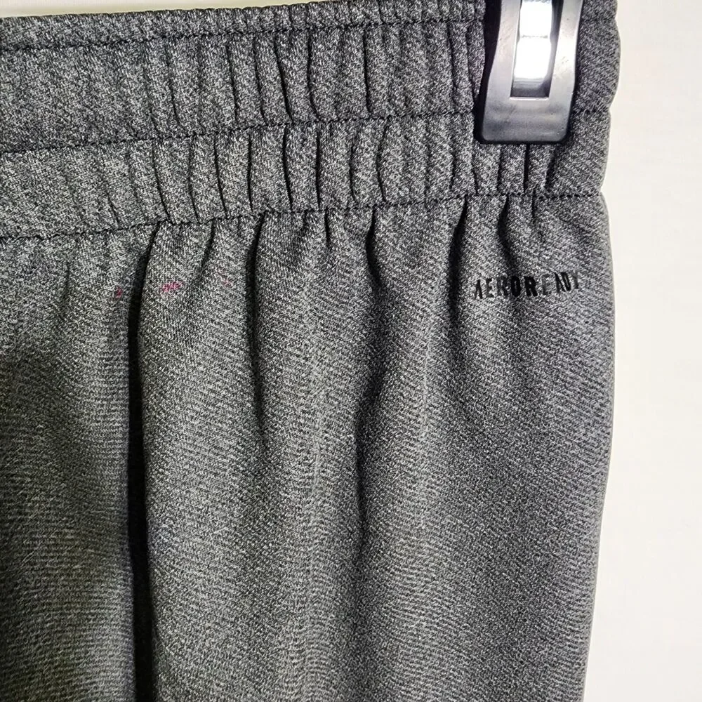 Adidas Sweatpants Mens Small Game And Go Tapered Zip Leg Gray Drawstring GT0061